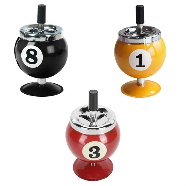 Themed Metal Billiards Ball Ashtray