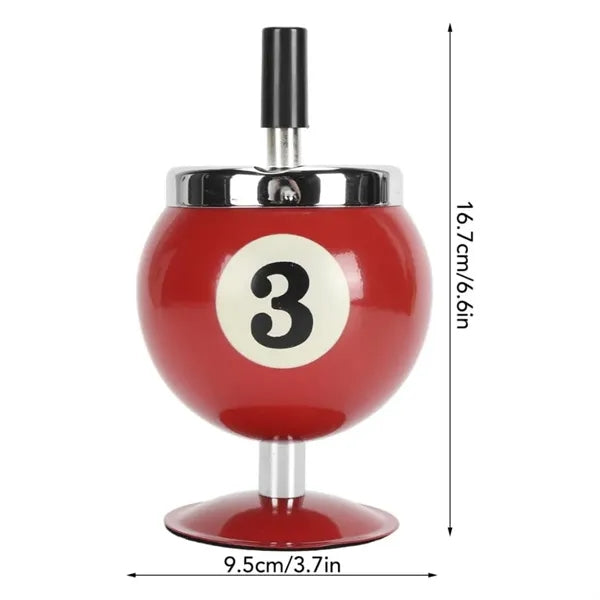 Themed Metal Billiards Ball Ashtray
