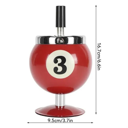 Themed Metal Billiards Ball Ashtray