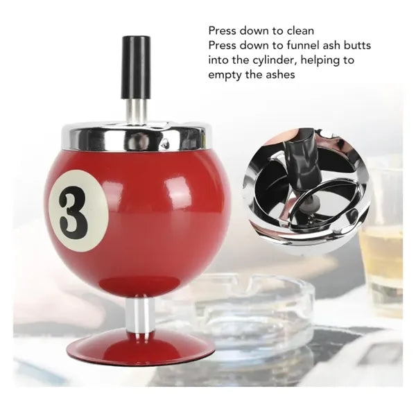 Themed Metal Billiards Ball Ashtray