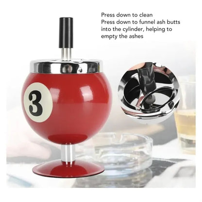 Themed Metal Billiards Ball Ashtray
