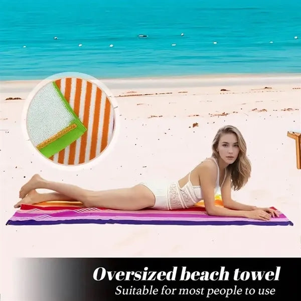 RainbowRipple Luxury Beach Towel