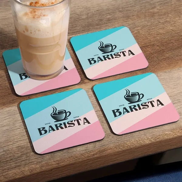 4 Pc. reGen Recycled Polyester Square Dye Sub Coaster Set