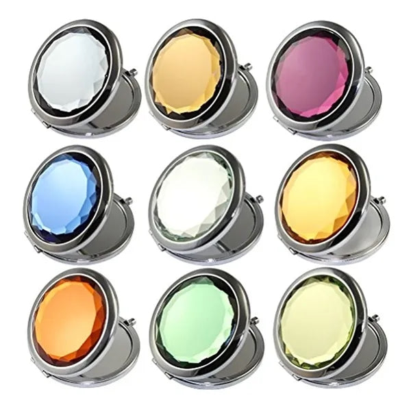 Crystal Cosmetic Pocket Compact Mirror