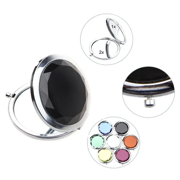 Crystal Cosmetic Pocket Compact Mirror