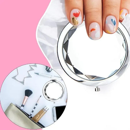 Crystal Cosmetic Pocket Compact Mirror