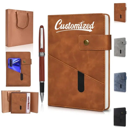 A5 Leather Journal Notebook Set with Pen & Gift Bag