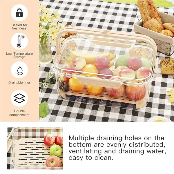 Portable picnic office fruit cooler snackle box container