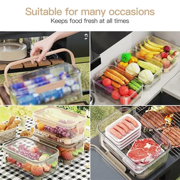 Portable picnic office fruit cooler snackle box container
