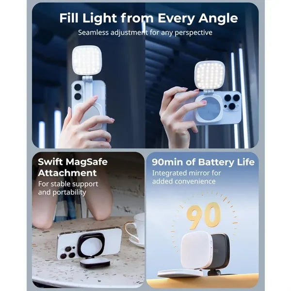 Magnetic Selfie Light with Mirror