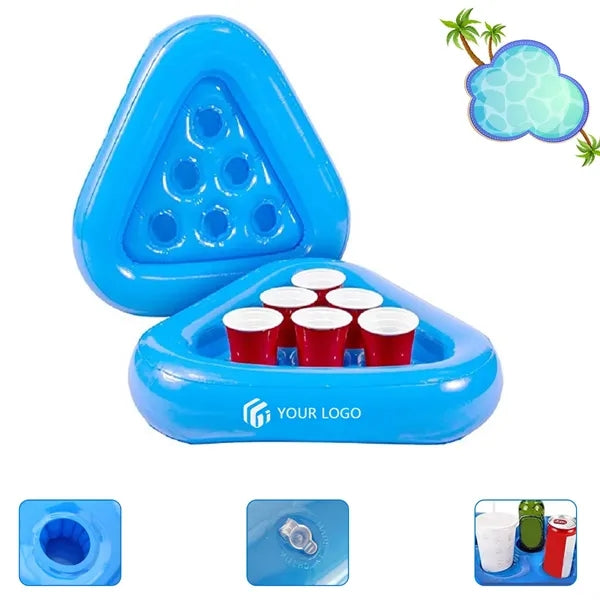 Pool party drinking game set holder floating beer pong rack