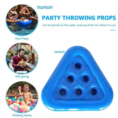 Pool party drinking game set holder floating beer pong rack