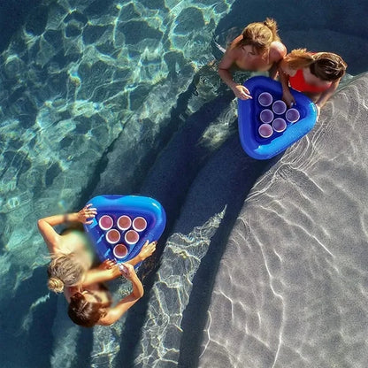 Pool party drinking game set holder floating beer pong rack