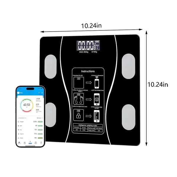 Large display rechargeable bathroom smart body fat scale