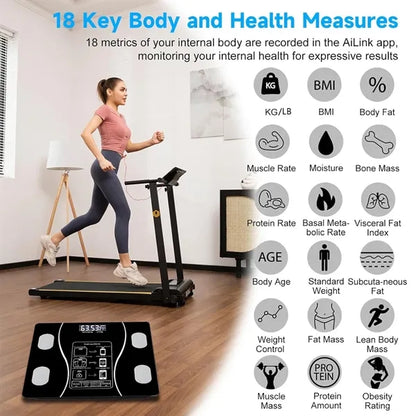 Large display rechargeable bathroom smart body fat scale