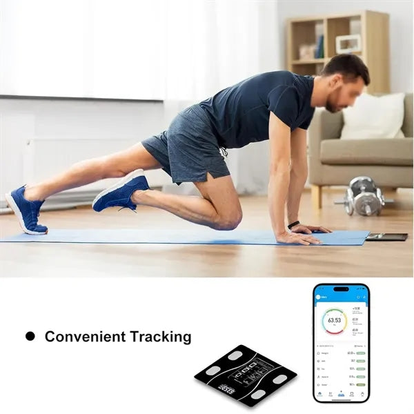Large display rechargeable bathroom smart body fat scale