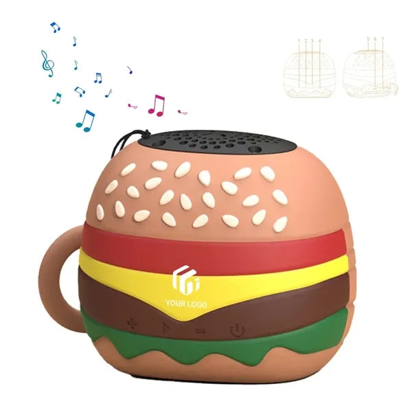 Birthday gift cute hamburger portable mini bluetooth speaker