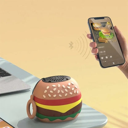 Birthday gift cute hamburger portable mini bluetooth speaker