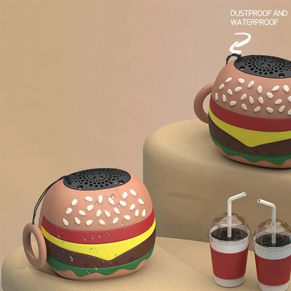 Birthday gift cute hamburger portable mini bluetooth speaker