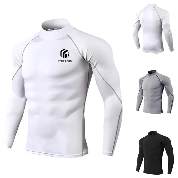 Long sleeve athletic workout tops men's compression shirts
