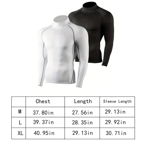 Long sleeve athletic workout tops men's compression shirts