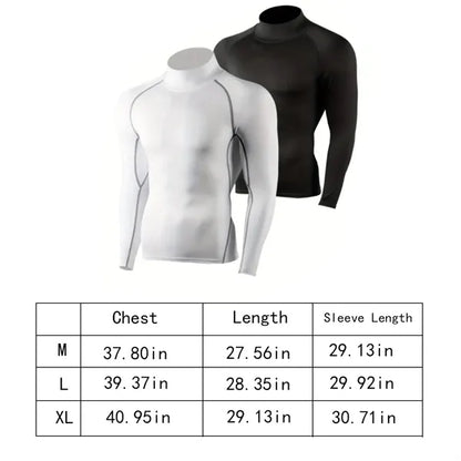 Long sleeve athletic workout tops men's compression shirts