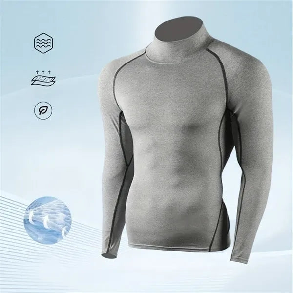 Long sleeve athletic workout tops men's compression shirts