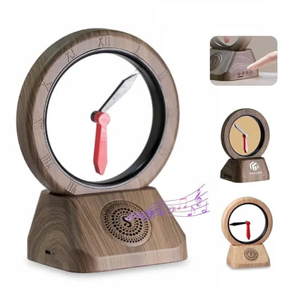Home decor office desktop retro clock bluetooth speaker