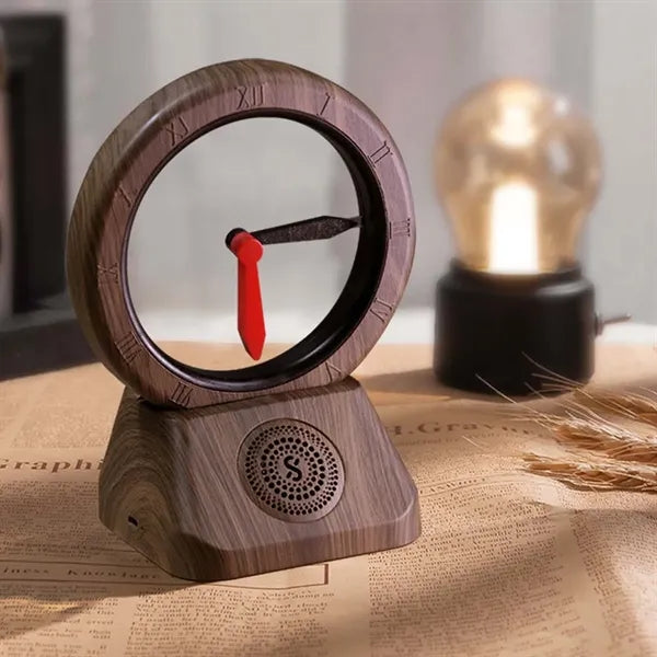 Home decor office desktop retro clock bluetooth speaker