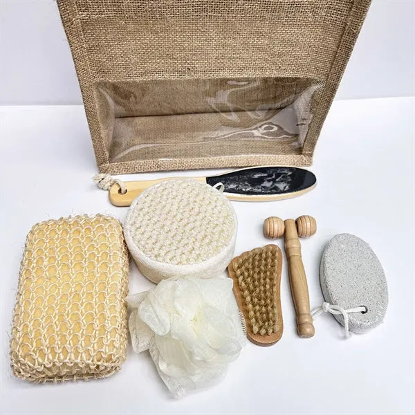 6-piece travel body skincare spa gift set beauty tote bag
