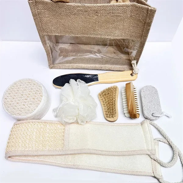 6-piece travel body skincare spa gift set beauty tote bag