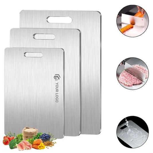 Kitchen double sided foodgrade stainless steel cutting board