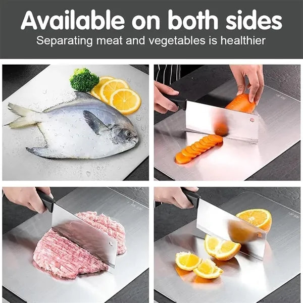 Kitchen double sided foodgrade stainless steel cutting board