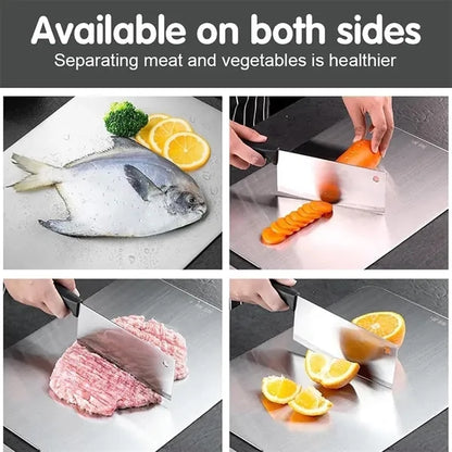 Kitchen double sided foodgrade stainless steel cutting board