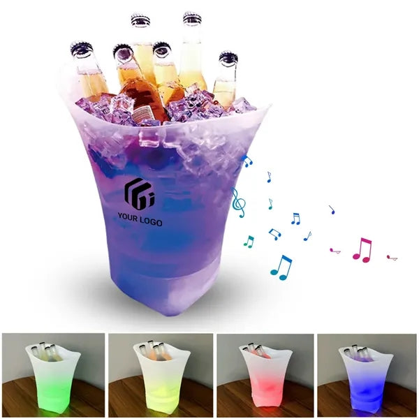 Large home bar beer LED ice bucket with bluetooth speaker