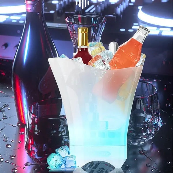 Large home bar beer LED ice bucket with bluetooth speaker