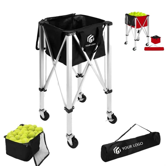 Serve training pickleball hopper foldable tennis ball cart