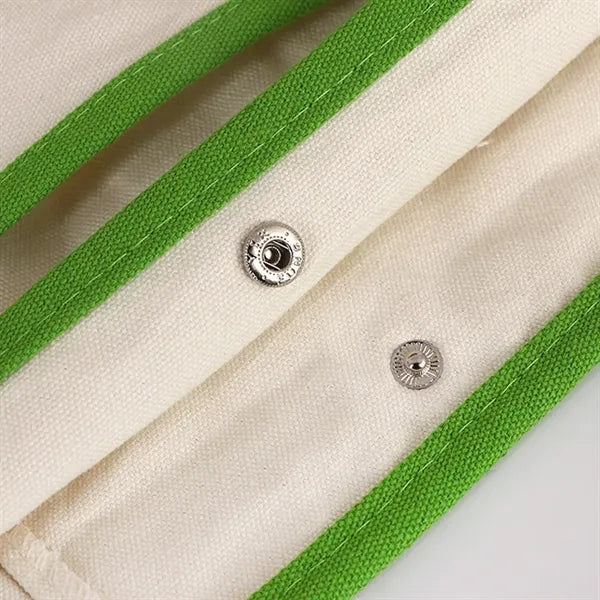 Large Capacity Recycled Canvas Tote Bag With A Front Pocket