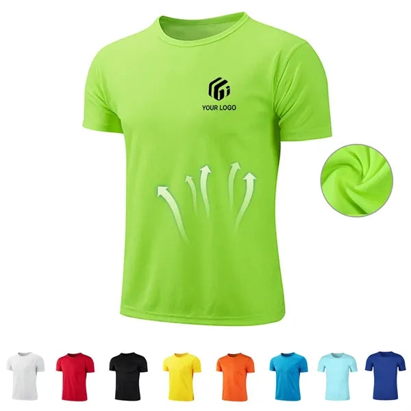 Sports running swim men's short sleeve quick dry T-shirt