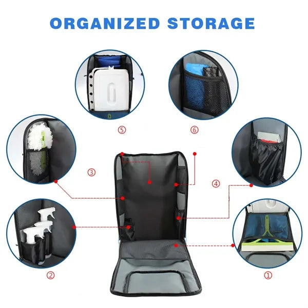 Durable housekeeping tools organizer cleaning backpack