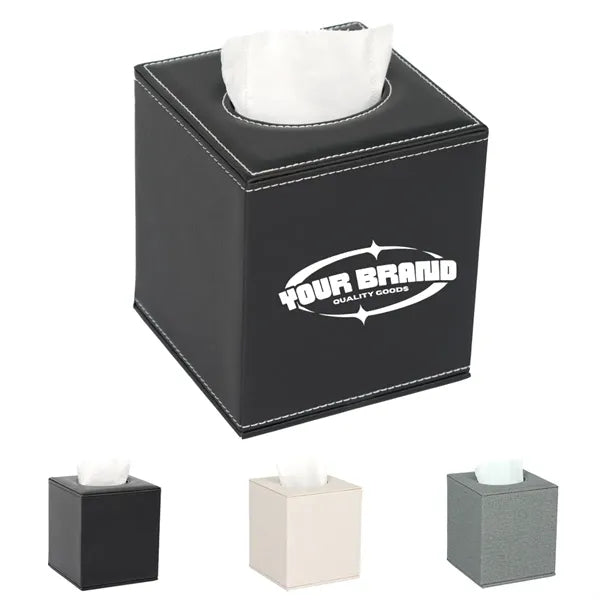 PU Leather Household Office Square Tissue Paper Holder Box