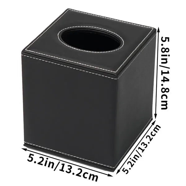 PU Leather Household Office Square Tissue Paper Holder Box