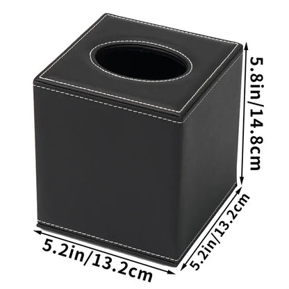 PU Leather Household Office Square Tissue Paper Holder Box