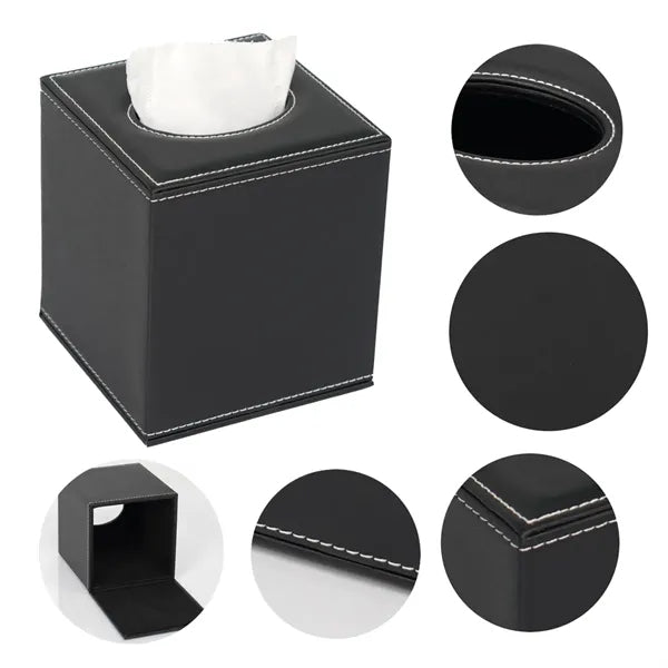 PU Leather Household Office Square Tissue Paper Holder Box