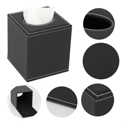 PU Leather Household Office Square Tissue Paper Holder Box