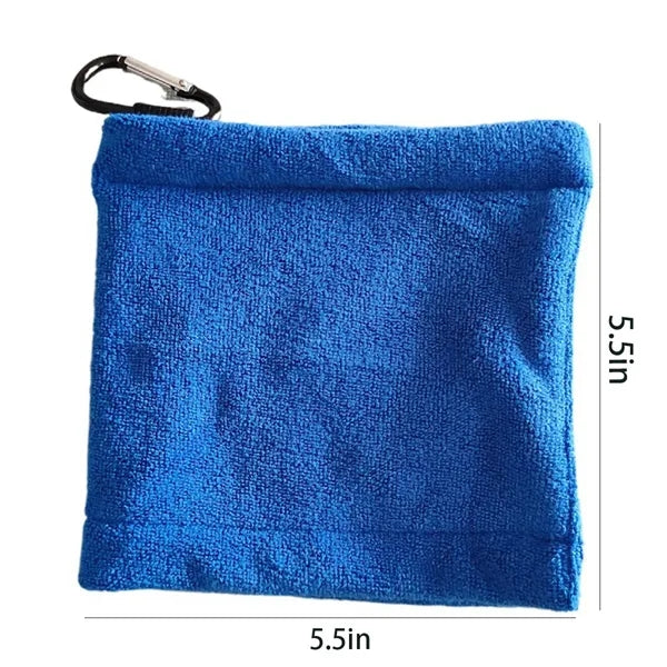 Towel With Carabiner For Golf Bag Club Accessories