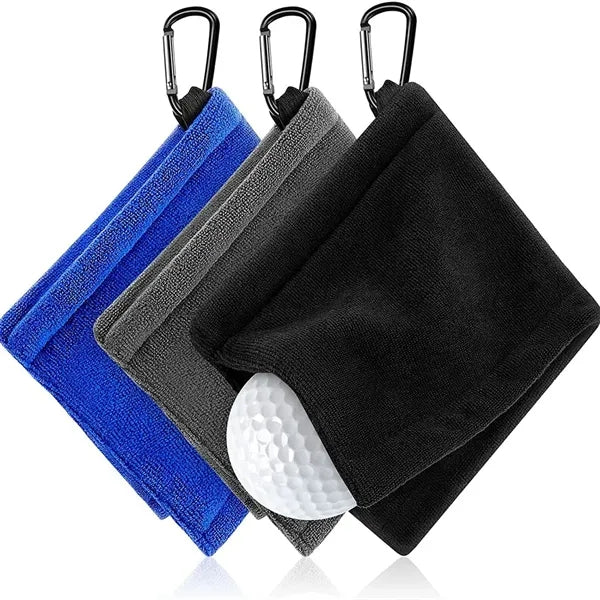 Towel With Carabiner For Golf Bag Club Accessories