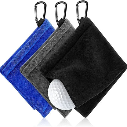 Towel With Carabiner For Golf Bag Club Accessories