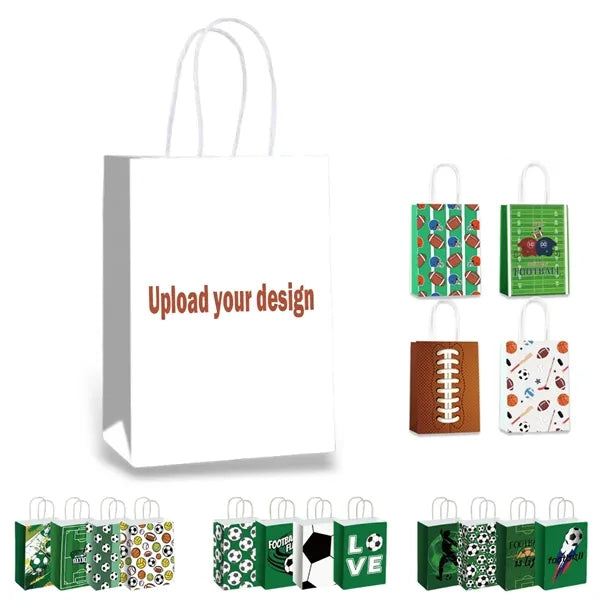 Custom party birthday sports football small gifts paper bag