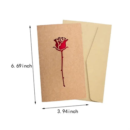 Anniversary kraft DIY envelopes hollow out greeting cards